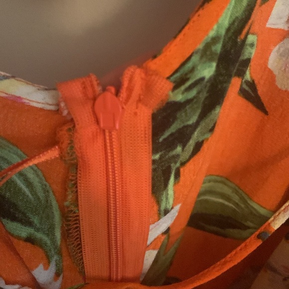 Zara Vibrant Orange Long Sleeve Dress. Vacation Ready - Preloved - Picture 12 of 16